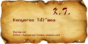 Kenyeres Tímea névjegykártya