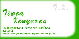 timea kenyeres business card